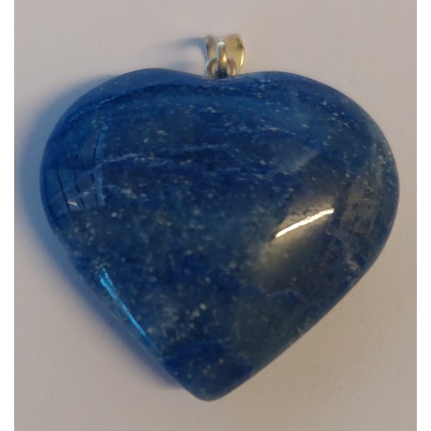 Hjerte aventurin bl� 26 mm