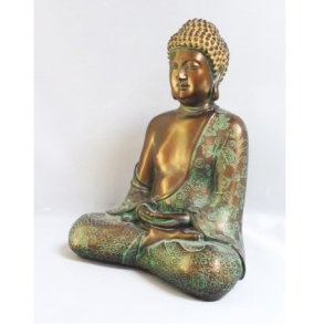 Buddha 36 cm SEATED GOLDEN/GREEN