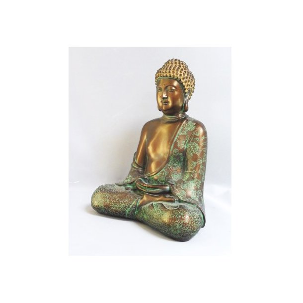 Buddha 36 cm SEATED GOLDEN/GREEN