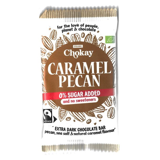 Bar Caramel Pecan 65% kakao   Glutenfri  Vegan