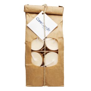 Fyrfadslys plantebaseret m. bionedbrydelig holder