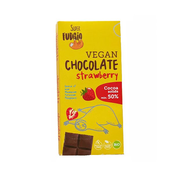 Chokoladebar af risdrikpulver m. jordbr ko (Super Fudgio)