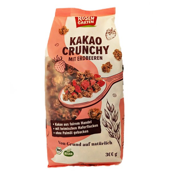 Crunchy mysli med kakao og jordbr kologisk - Rosen Garten