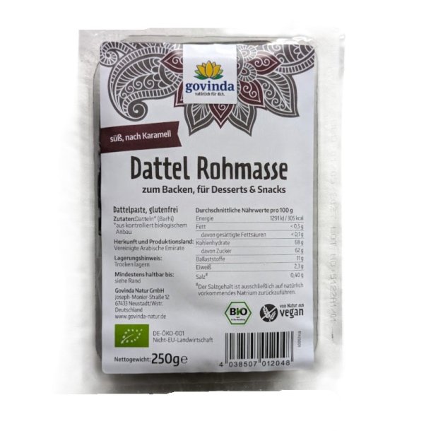 Dadelmasse af Barhi dadler �kologisk - Govinda