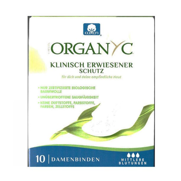 Dagbind m/vinger10 stk (Organyc) vegansk