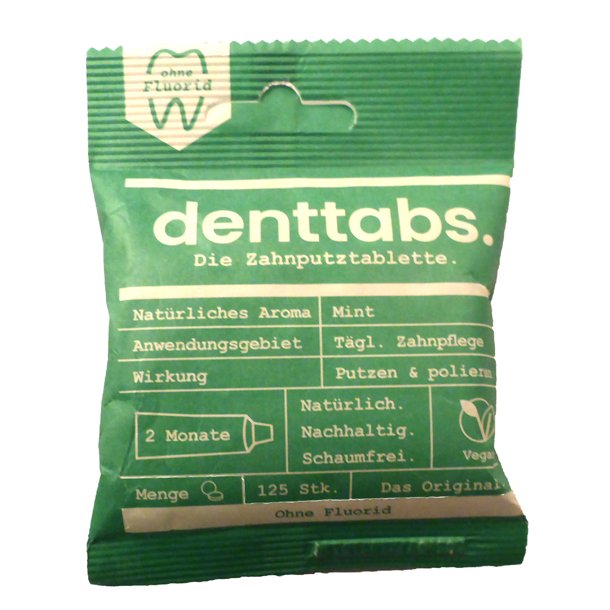 Denttabs uden fluor 125 stk.  Vegan