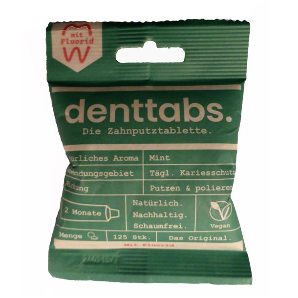 Denttabs med fluor 125 stk. Vegan