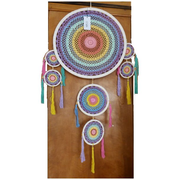 Large drama dreamcatcher pastel rainbow