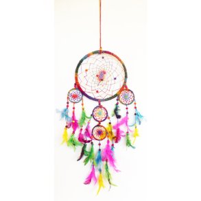 Drmmefanger i regnbuefarvet hamp L