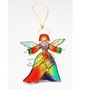 Solfanger engel i mosaik farver