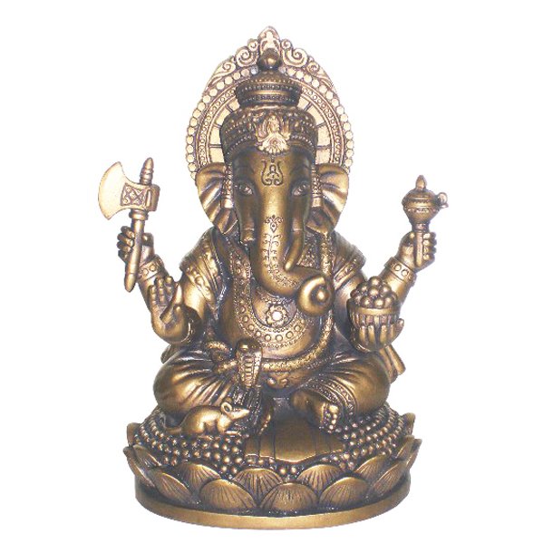 Ganesh i fantastisk smuk bronze-finish