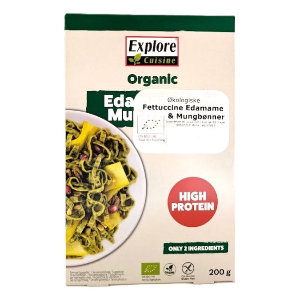 Fettuccine med Edamame- & Mungb�nner �ko- Explore Cuisine