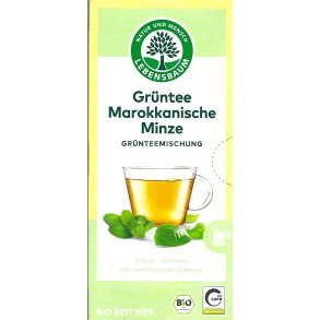 Gr�n te i breve med Marokkansk mynte �kologisk - Lebensbaum