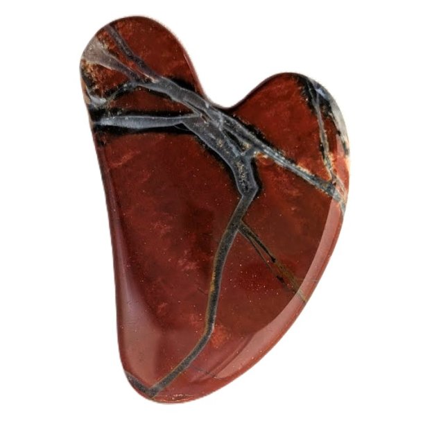 Jaspis r�d Gua Sha massage sten 8x6 cm