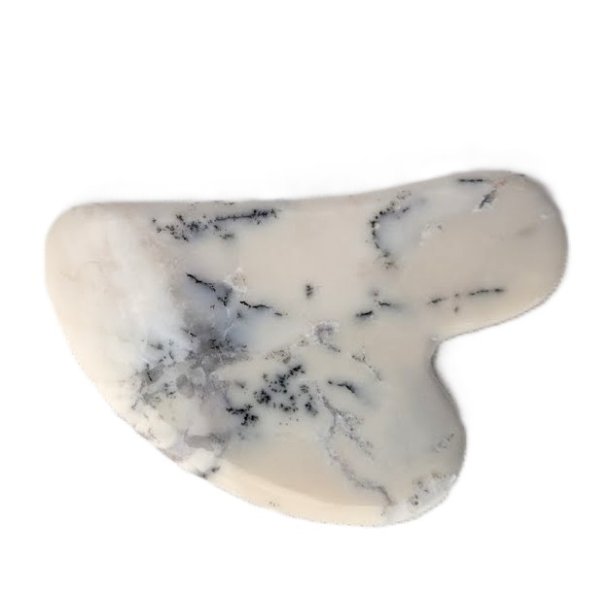 Merlinite Gua Sha massage sten 8x6 cm hvid sort