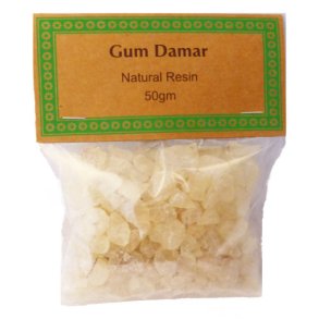 GUM DAMAR 50G NATURLIG RESIN Harpiks stykker til rgelseskar