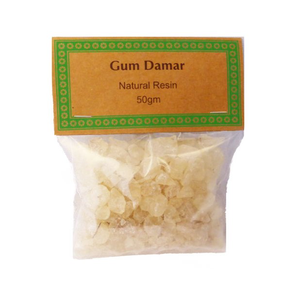 GUM DAMAR 50G NATURLIG RESIN Harpiks stykker til rgelseskar