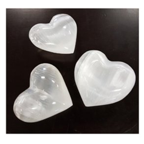 Hjerter i selenit ca.4 cm