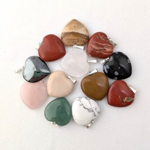 Hjerte vedh�ng mix farver 20 mm