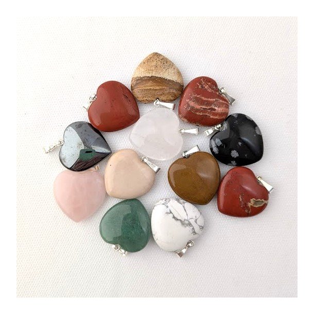 Hjerte vedh�ng mix farver 20 mm