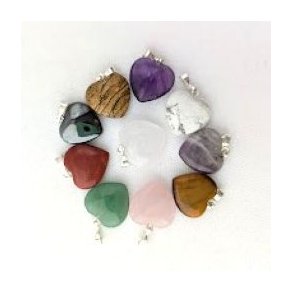 Hjerte vedh�ng mix farver 15 mm