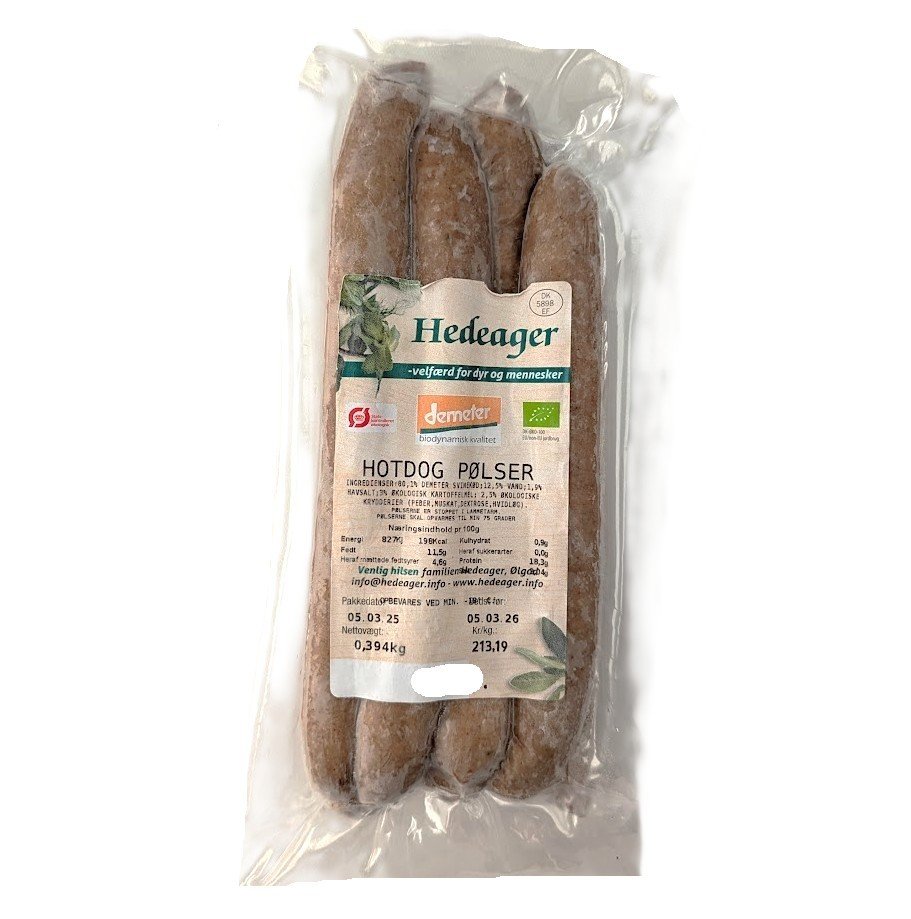 Hotdog pølser Demeter (Frost) - Animalsk - Naturkost