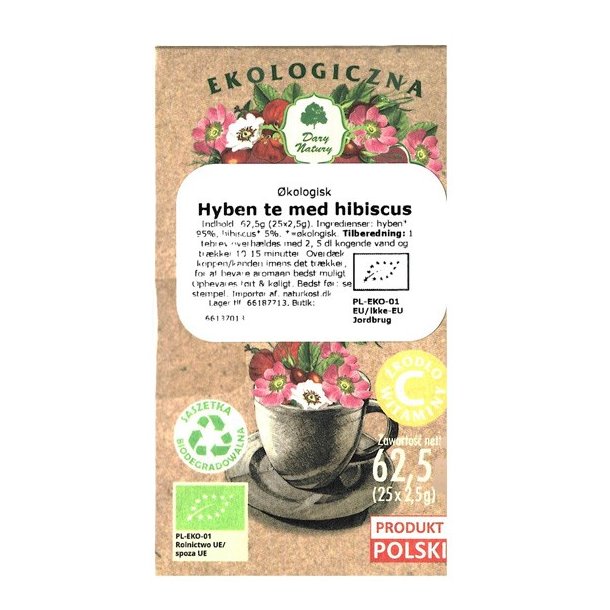 Hybente med hibiscus kologisk i breve - Dary Natury