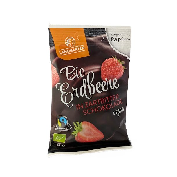 Fryset�rrede jordb�r i m�rk chokolade �kologisk - Landgarten