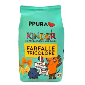 B�rne pasta Farfalle tricolore Durumhvede �kologisk - Ppura