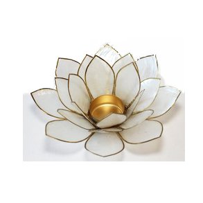 Lotusblomst White Naturel til fyrfadslys