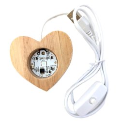 HJERTE Tr�fod med farveskiftende LED lys. Str.6x2 cm