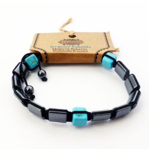 Hmatit Shamballa armbnd med turkis