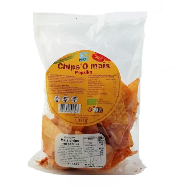 Majs chips med paprika (Pural) kologiske