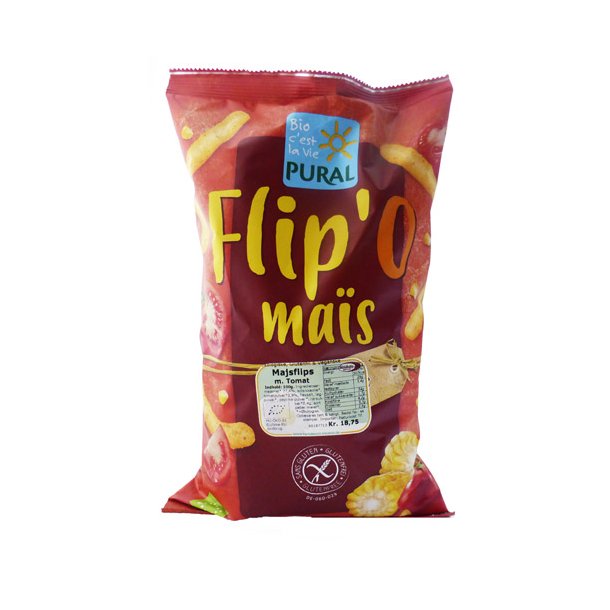 Mais flips med Tomat kologiske