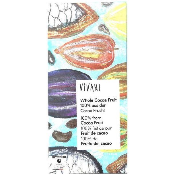 M�rk Schokolade 100% med kakaofrugt flager �kologisk -Vivani