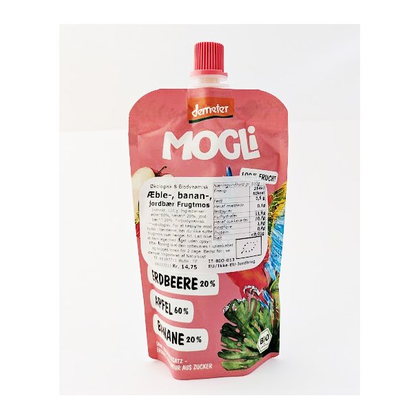 Biodynamisk frugtmos af ble banan og jordbr