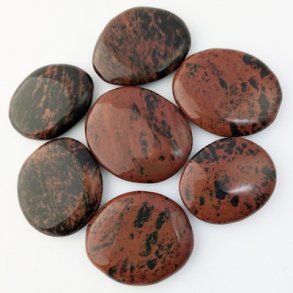 Obsidian Mocca flad sten fra Mexico