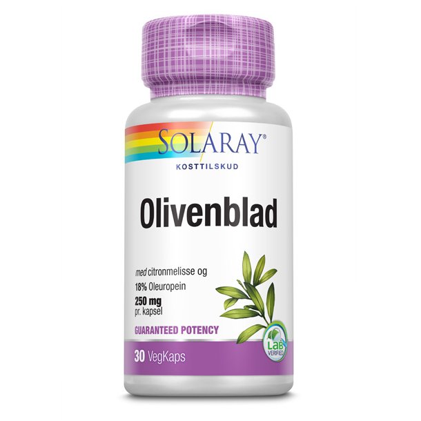 Olivenbladmed citronmelisse Solaray