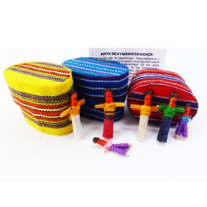 Bekymringsdukker mini i fyrretrs-box