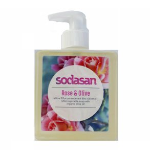 Hndsbe flydende rosen & oliven Sodasan