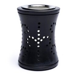 Duft- og rgelseslampe i sort fedtsten-- 10.5 cm