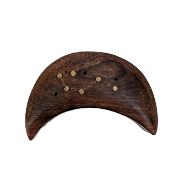 Engraved and Brass Zodiac Sign Incense Burners - Moon