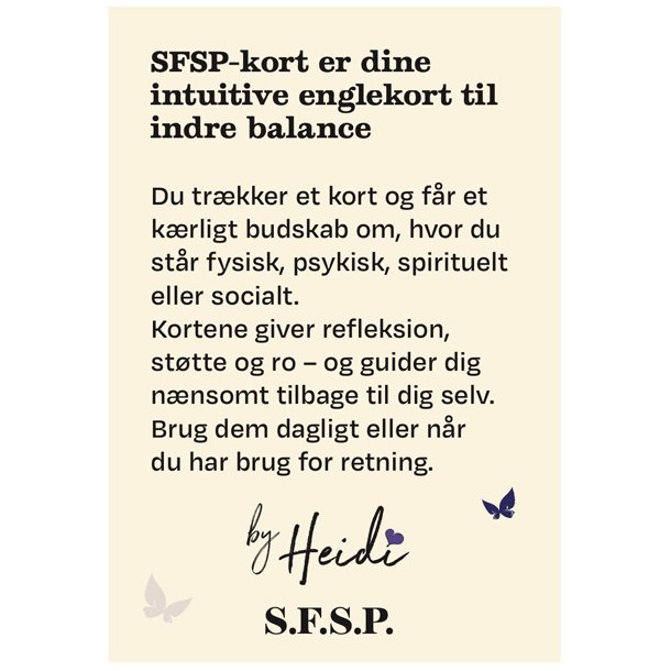 S.F.S.P. kort - dine intuitive englekort til indre balance