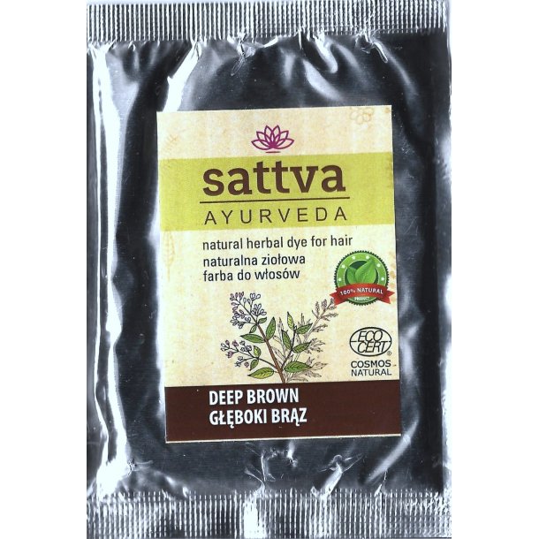 Henna farvepr�ve deep brown 10 g - Sattva