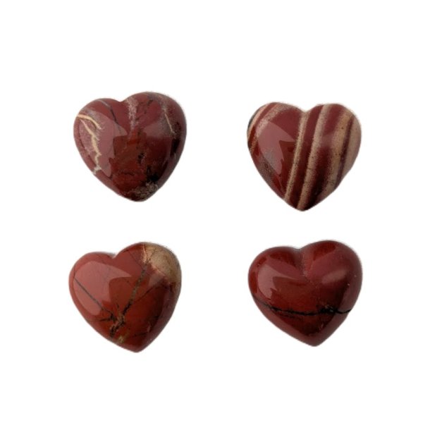 Hjerte rd jasper 2x2 cm