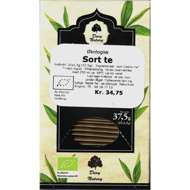 Sort ceylon te �kologisk i breve - Dary Natury