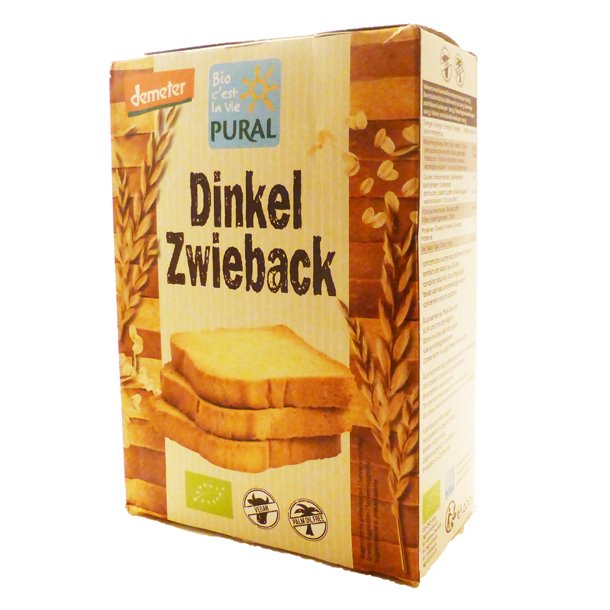 Spelt tvebakker kologiske, Biodynamiske veganske - Pural