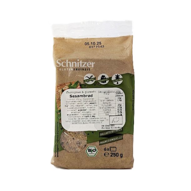 Sesambrd kologisk, glutenfri -i skiver