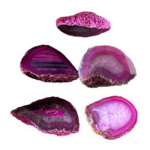 Agater halve farvet Pink B fra Brasilien