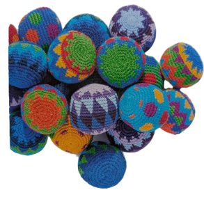 Stress bolde i garn og med fyld af